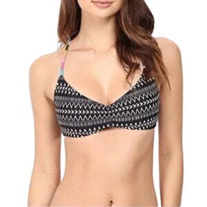 NEW Volcom "On the Horizon" Tribal Print V Neck Bikini Top Sz. XS